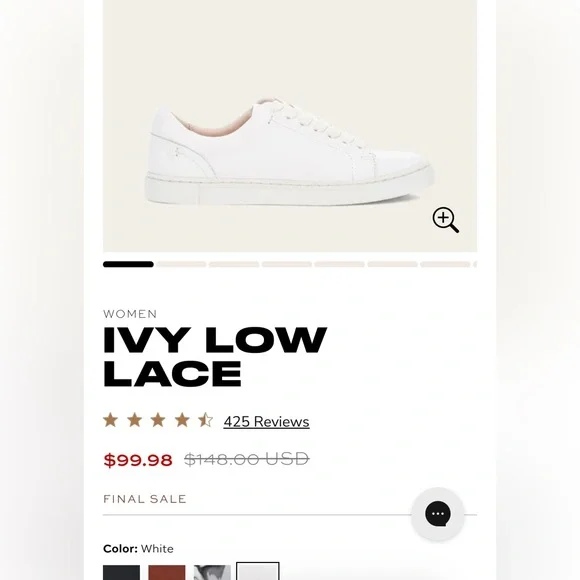 Frye White Leather Sneakers for Women - Picture 8 of 9